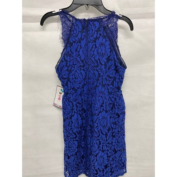 Trixxi Juniors Navy Sleeveless Lace Sheath Dress 12 - Picture 2 of 6